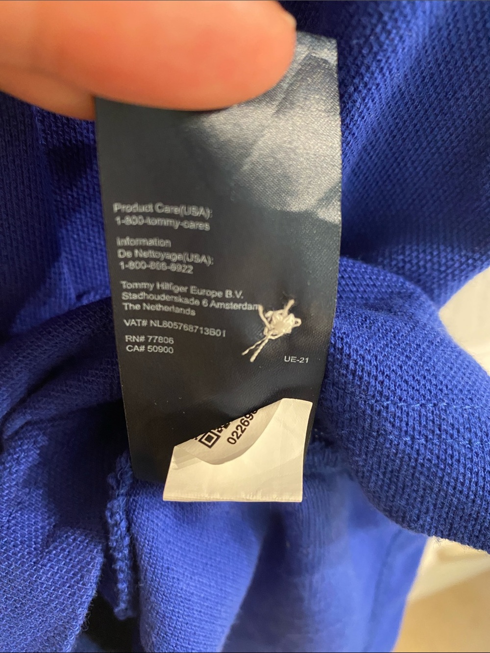 Tommy Hilfiger Royal Blue Custom Fit Polo Shirt Size Large - Picture 7 of 7